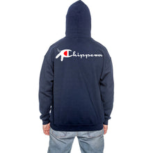 Load image into Gallery viewer, Tribal Champ Hoodie Navy w/ White-Red Logo