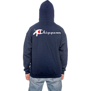 Tribal Champ Hoodie Navy w/ White-Red Logo