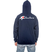 Load image into Gallery viewer, Tribal Champ Hoodie Navy w/ White-Red Logo