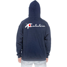 Load image into Gallery viewer, Tribal Champ Hoodie Navy w/ White-Red Logo