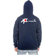 Load image into Gallery viewer, Tribal Champ Hoodie Navy w/ White-Red Logo