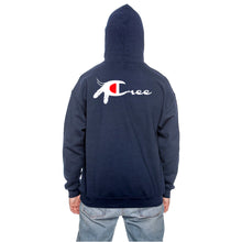 Load image into Gallery viewer, Tribal Champ Hoodie Navy w/ White-Red Logo