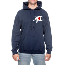 Load image into Gallery viewer, Tribal Champ Hoodie Navy w/ White-Red Logo