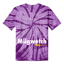 Load image into Gallery viewer, Purple Tie-Dye Miigwetch Youth T-Shirt