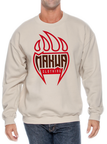 Makwa Claw Sweater Sand w/ Red-Brown Logo