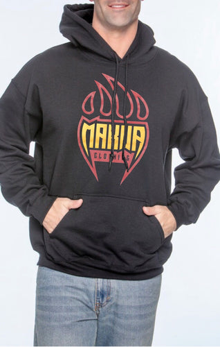 Makwa Claw Black Hoodie Logo in Red/Yellow